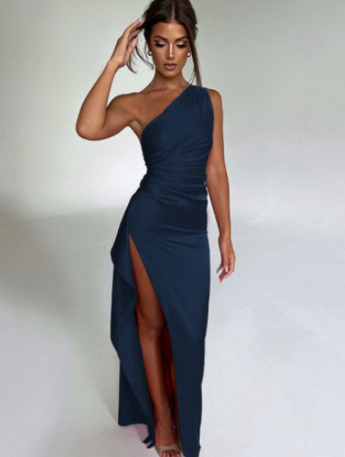 "Prex" One-shoulder Split Dress Summer Elegant